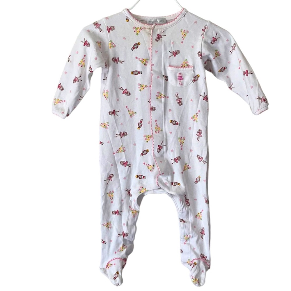 Magnolia Baby 100% Pima Cotton Ballerina Nutcracker White Footed Sleeper 6 Mo